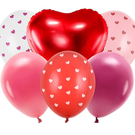 Feestbazaar Liefdes Ballonnen Set Valentijn mix (6st)