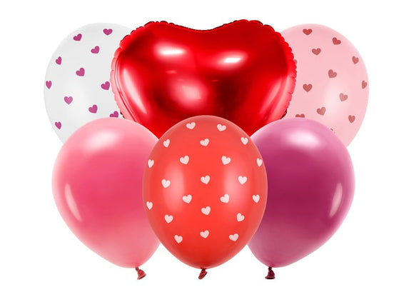 Feestbazaar Liefdes Ballonnen Set Valentijn mix (6st)