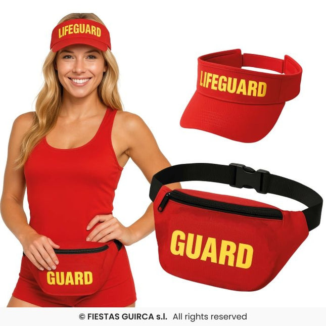 Feestbazaar Lifeguard Set 2-delig Rood