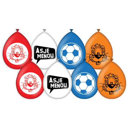 Feestbazaar Loeki Ballonnen Rood/Wit/Blauw/Oranje WK/EK (8st)