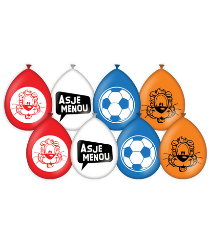 Feestbazaar Loeki Ballonnen Rood/Wit/Blauw/Oranje WK/EK (8st)