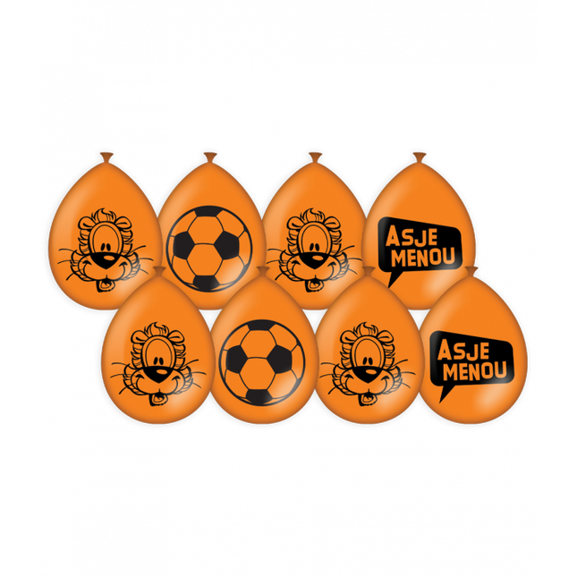Feestbazaar Loeki de Leeuw Ballonnen Oranje WK/EK (8st)