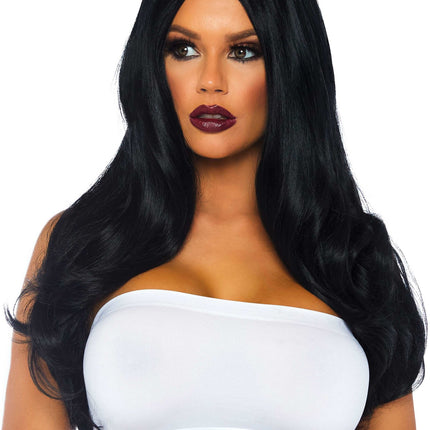 Feestbazaar Long Wavy Pruik Winny Black