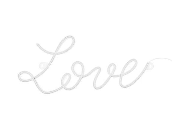 Feestbazaar Love Neon Wit LED Verlichting (61cm)
