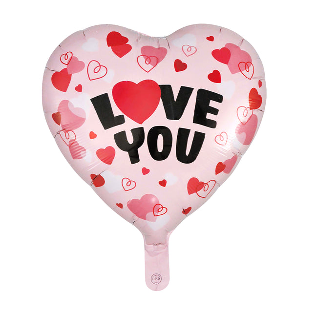 Feestbazaar Love You Folieballon Hartjes (46cm)