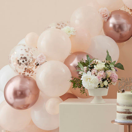 Feestbazaar Luxe Ballon Boog Peach/Rosé Goud