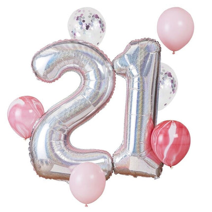 Feestbazaar Luxe Ballon Bundel 21 Jaar