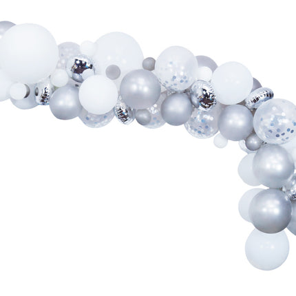 Feestbazaar Luxe Ballon Decoratie Set Zilver