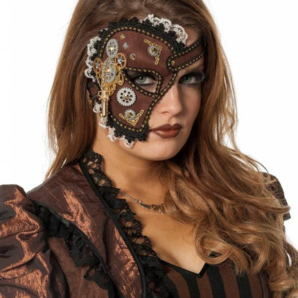 Feestbazaar Luxe halve masker steampunk
