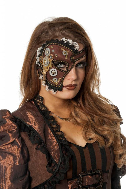 Feestbazaar Luxe halve masker steampunk