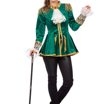 Feestbazaar Luxe Jas Markiezin Fluweel Groen