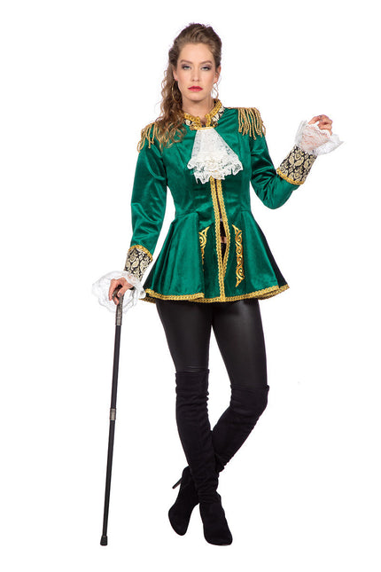 Feestbazaar Luxe Jas Markiezin Groen Nijevelt