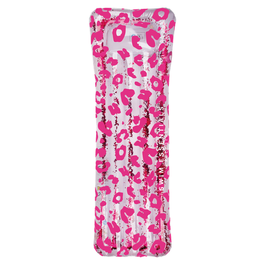 Feestbazaar Luxe Luchtbed Panterprint Roze Transparant