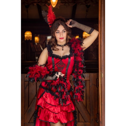 Feestbazaar Luxe Saloon Girl Kostuum Kitty Rood