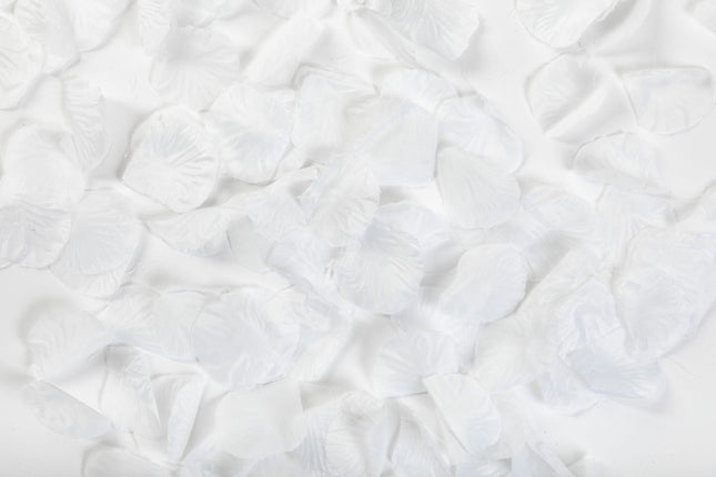Feestbazaar Luxe witte rozenblaadjes
