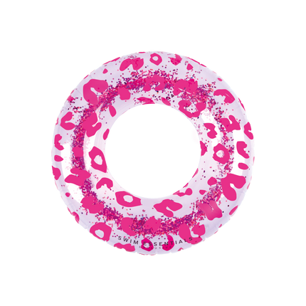 Feestbazaar Luxe Zwemband Glitter Roze Panterprint (90cm)