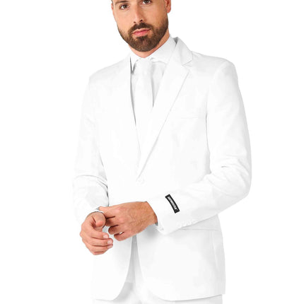 Feestbazaar Maatpak Solid White Heren Suitmeister