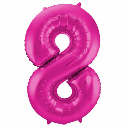 Feestbazaar Magenta Cijferballon Cijfer 8 - 86 cm