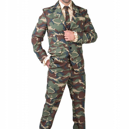 Feestbazaar Magic Suit Camouflage Leger Heren