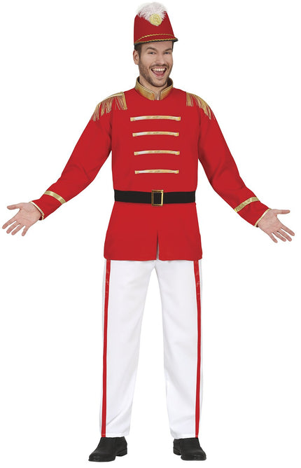 Feestbazaar Majorette Kostuum Man Rood Martin