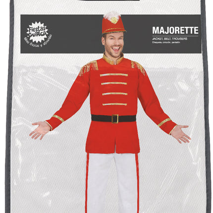 Feestbazaar Majorette Kostuum Man Rood Martin