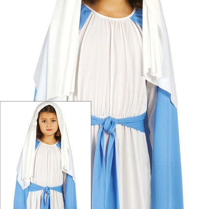Feestbazaar Maria Verkleedkleding Meisje Blauw/Wit