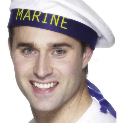 Feestbazaar Marine pet blauw met 2 linten