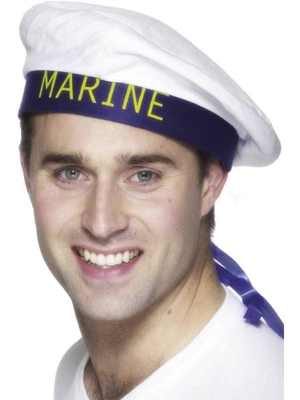 Feestbazaar Marine pet blauw met 2 linten