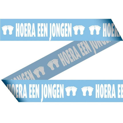 Feestbazaar Markeerlint blauw geboorte jongen - 15 meter