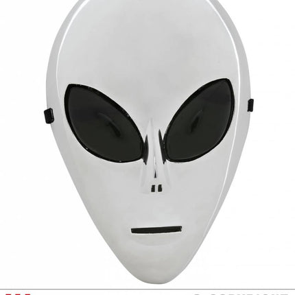 Feestbazaar Masker Alien zilver