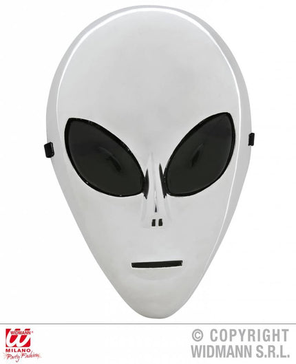 Feestbazaar Masker Alien zilver