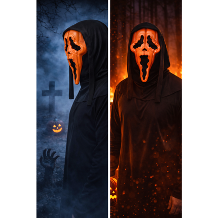 Feestbazaar Masker Ghost Face® Pompoen met Capuchon