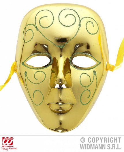 Feestbazaar Masker goud met glitter