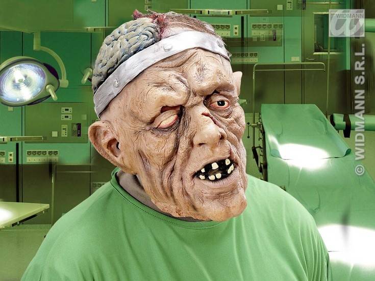 Feestbazaar Masker hersenoperatie met pruik