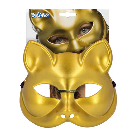 Feestbazaar Masker Kitty Goud