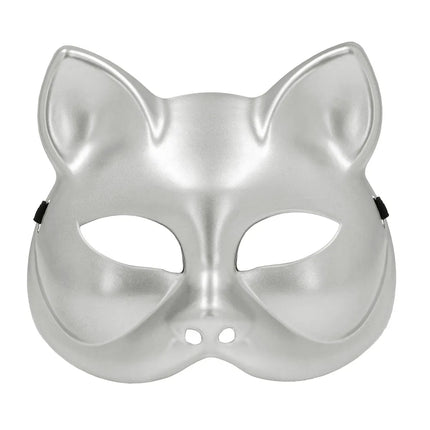 Feestbazaar Masker Kitty Zilver