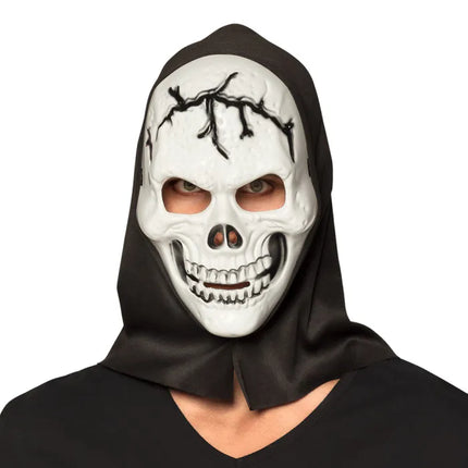 Feestbazaar Masker Schedel met Kap Bone Shadow