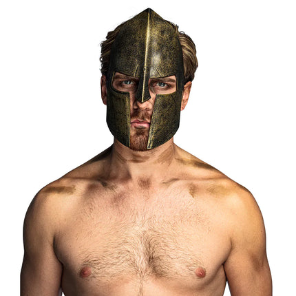 Feestbazaar Masker Spartaan Historisch Brons