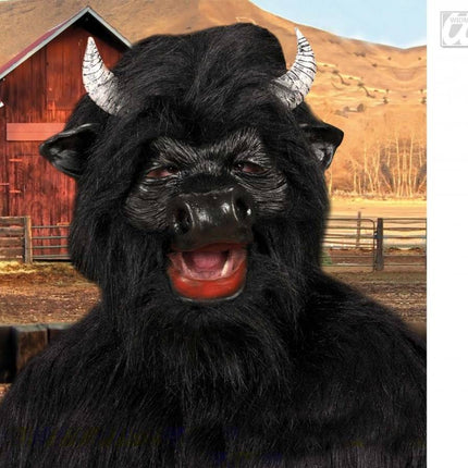 Feestbazaar Masker Stier met pluche haar