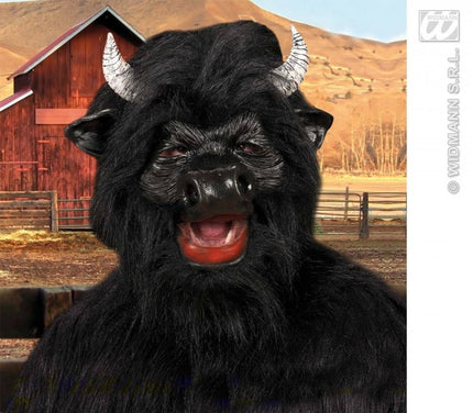 Feestbazaar Masker Stier met pluche haar