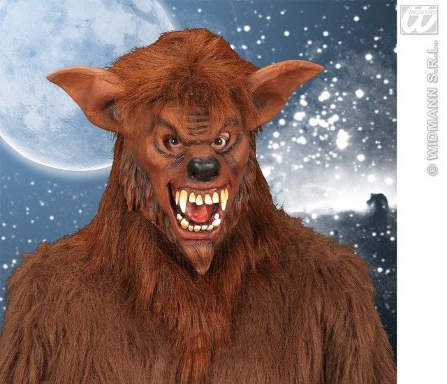 Feestbazaar Masker Weerwolf met Pluche haar