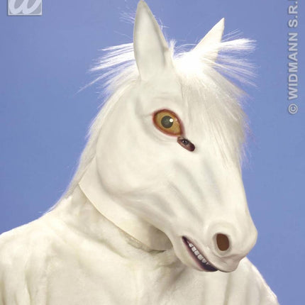Feestbazaar Masker wit paard met haar