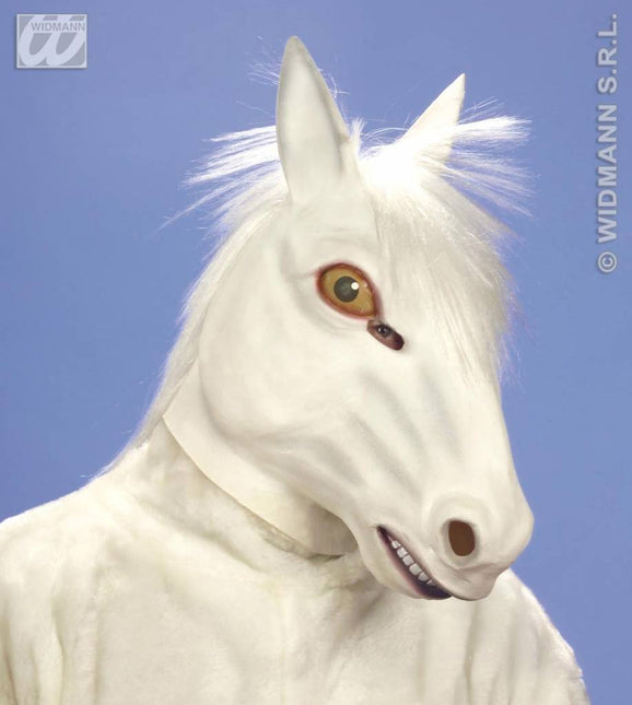 Feestbazaar Masker wit paard met haar
