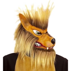 Feestbazaar Masker Wolf met haar