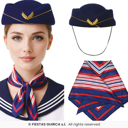 Feestbazaar Matrozen Set Sailor Chic Blauw-Rood