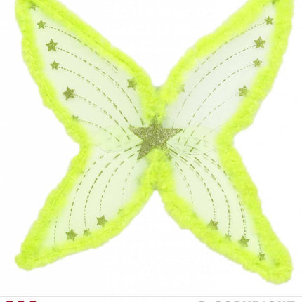 Feestbazaar Maxi vleugel glittergroen met marabou