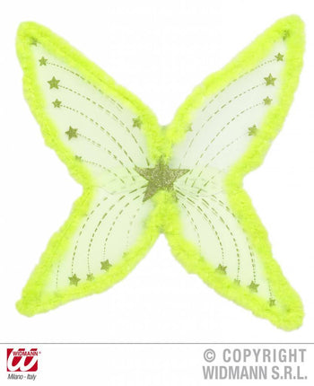 Feestbazaar Maxi vleugel glittergroen met marabou