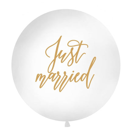 Feestbazaar Mega Ballon Just Married Wit - 1m