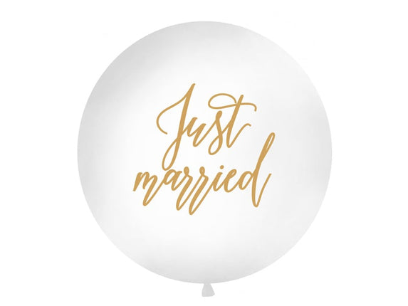 Feestbazaar Mega Ballon Just Married Wit - 1m