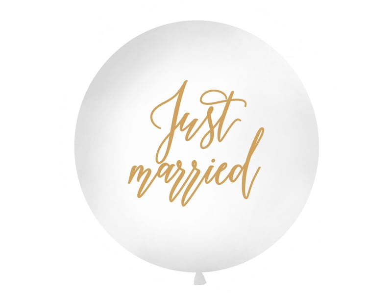Feestbazaar Mega Ballon Just Married Wit - 1m
